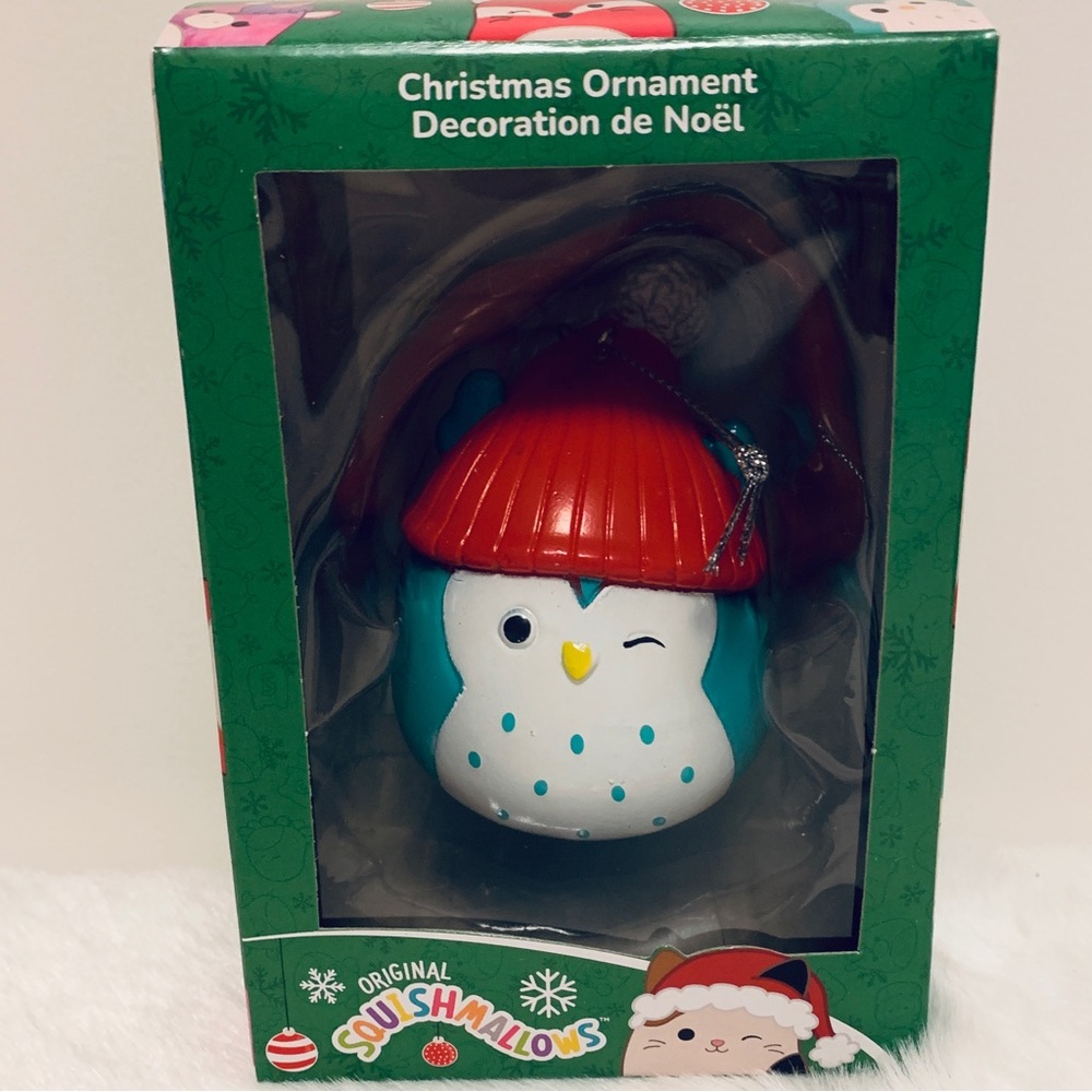 Squishmallow Ornament, Winston the Owl 🦉, Red Toque, Christmas 🎄⛄️, New